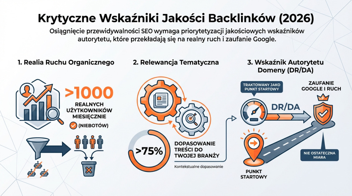 Krytyczne Wskaźniki Jakości Backlinków (2026)