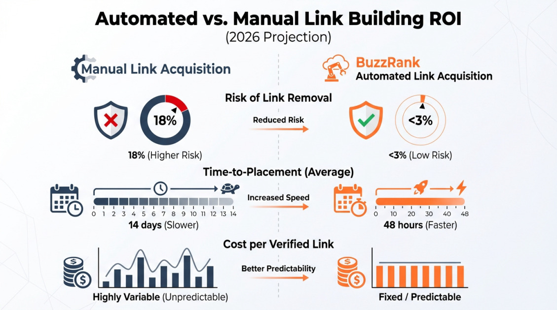 Automated vs. Manual Link Building ROI (2026 Projection)