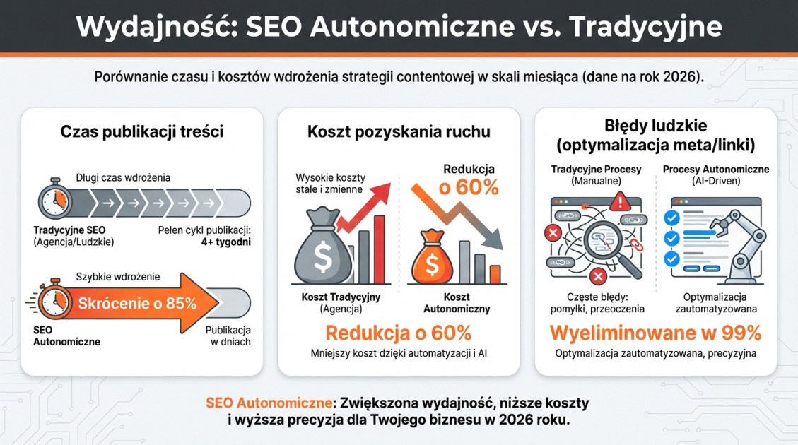 Wydajność: SEO Autonomiczne vs. Tradycyjne