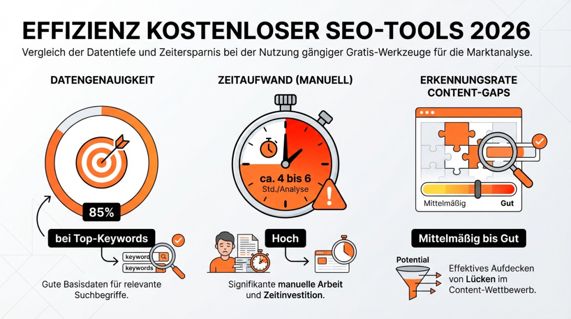 Effizienz kostenloser SEO-Tools 2026